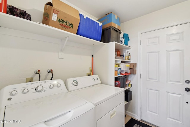 laundry area featuring washing machine and dryer