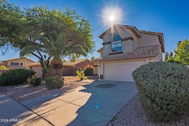 view of front of house featuring a garage