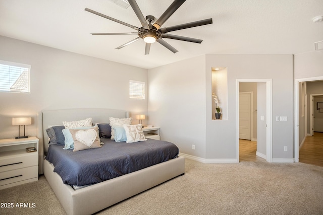 3523 W Rhapsody Dr, Sierra Vista, AZ 85650 - carpeted bedroom featuring baseboards and ceiling fan