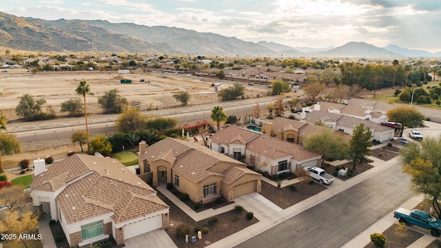 aerial view with a mountain view