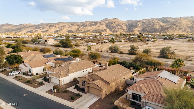 aerial view with a mountain view