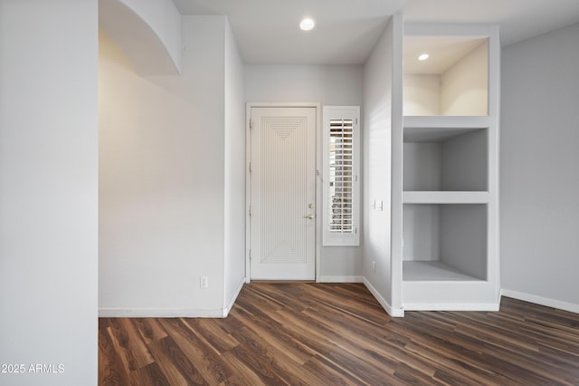 entrance foyer with dark wood-type flooring