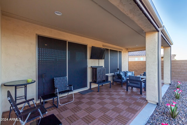 view of patio featuring an outdoor living space