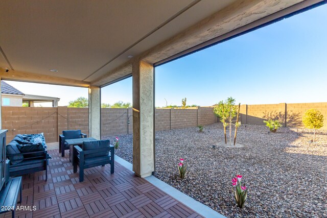 view of patio with an outdoor living space