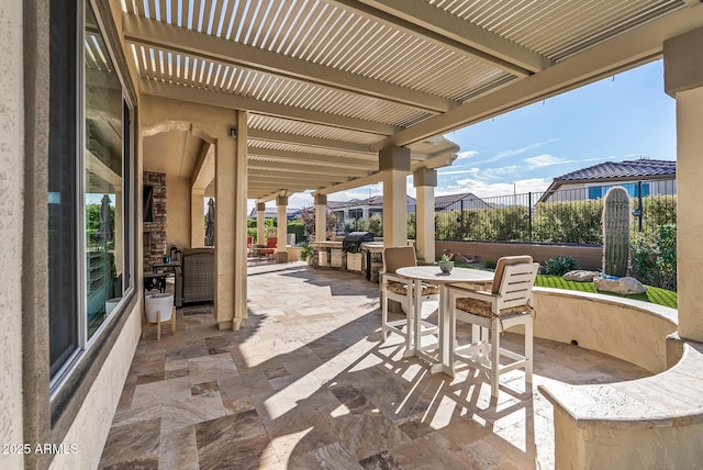 view of patio with a pergola