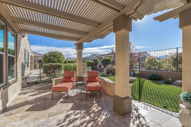 view of patio with a pergola