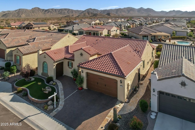 aerial view featuring a mountain view