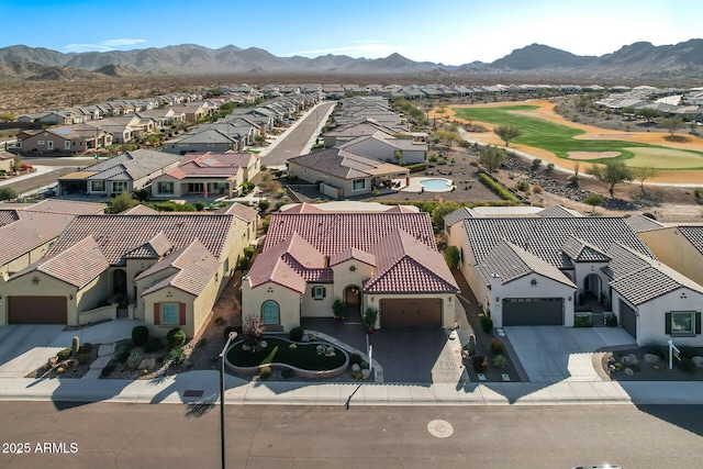 aerial view featuring a mountain view