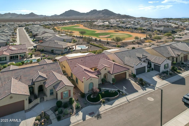 bird's eye view featuring a mountain view