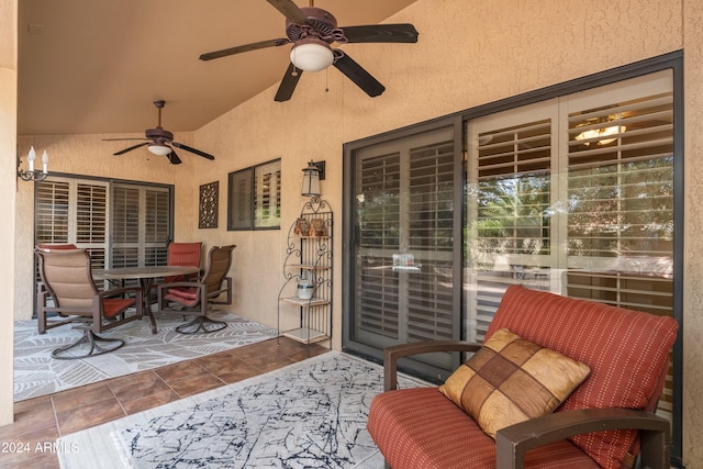 view of patio / terrace featuring ceiling fan