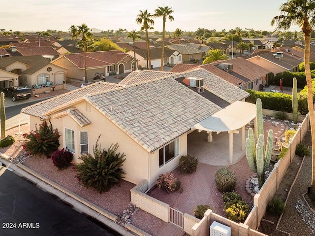 aerial view with a residential view