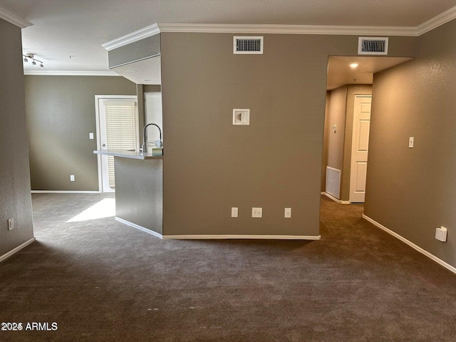 750 E Northern Ave E Unit 2145, Phoenix, AZ 85020 - spare room with crown molding, carpet floors, baseboards, and a sink