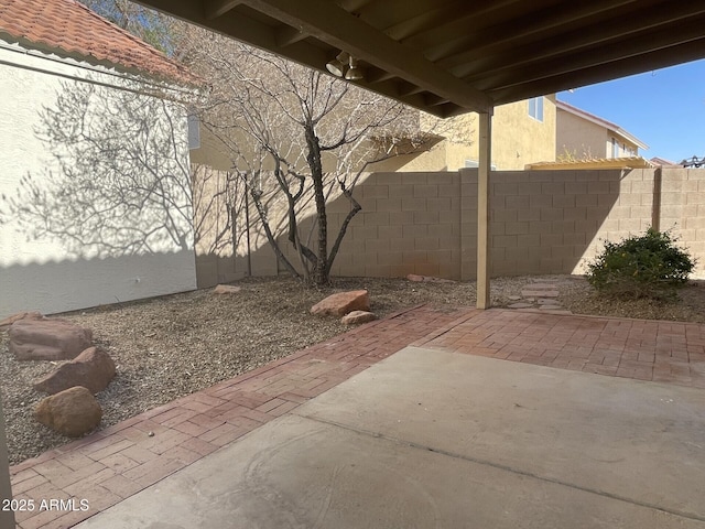 view of patio with a fenced backyard