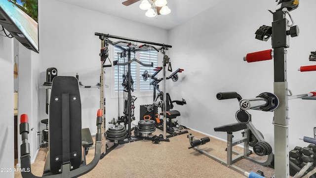 4276 E Meadowview Dr, Gilbert, AZ 85298 - workout room featuring a ceiling fan