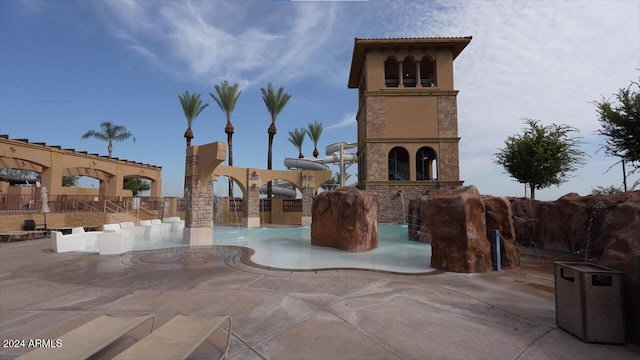 view of community with a patio area