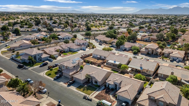 birds eye view of property featuring a residential view and a mountain view