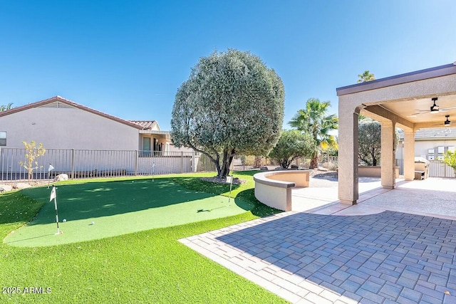 view of community featuring a patio area