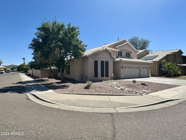 view of front of house with a garage