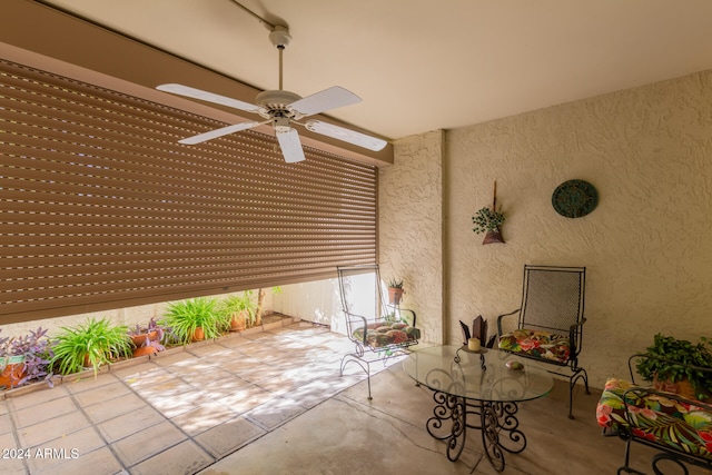 view of patio with ceiling fan