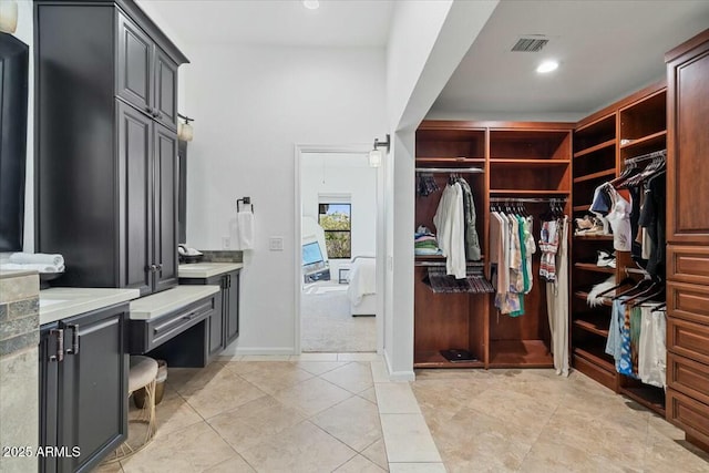 interior space featuring light colored carpet