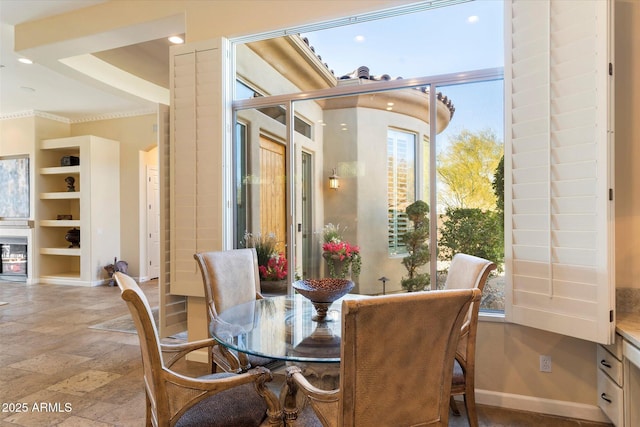 dining area with built in features