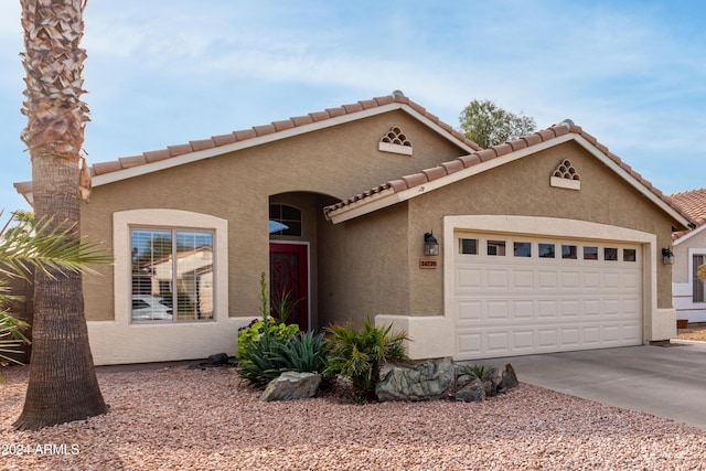 view of front facade with a garage