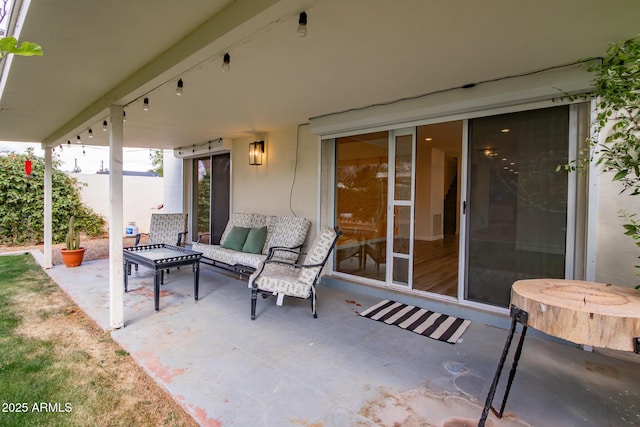 view of patio with outdoor lounge area