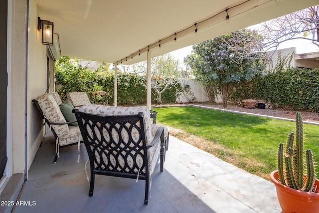 view of patio with a fenced backyard