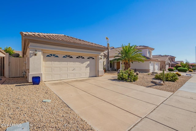 view of front of house with a garage