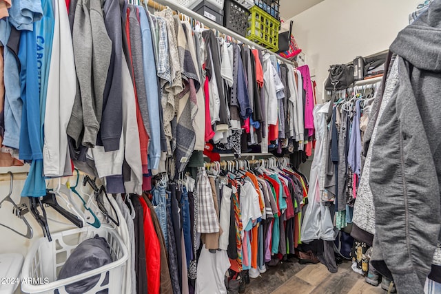 spacious closet with wood finished floors