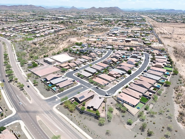 10637 W Eucalyptus Rd, Peoria, AZ 85383 - aerial view of property and surrounding area with mountains and nearby suburban area