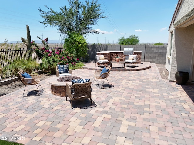 10637 W Eucalyptus Rd, Peoria, AZ 85383 - fenced backyard with a fire pit and a patio area