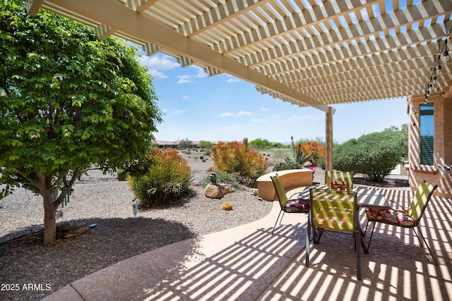 view of patio with a pergola