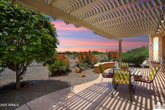 view of patio with a pergola
