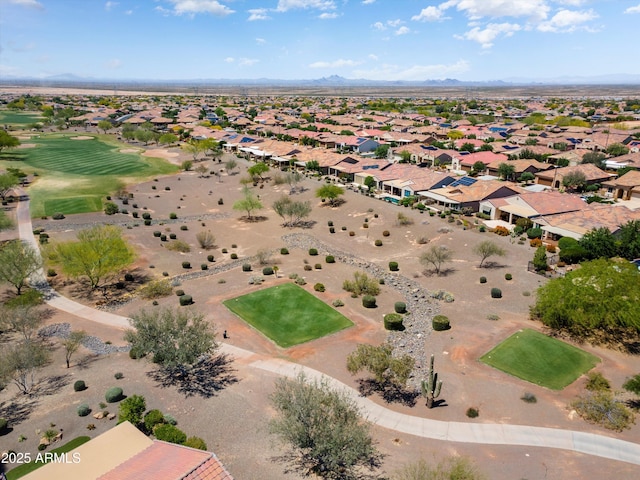 birds eye view of property with a residential view and a mountain view