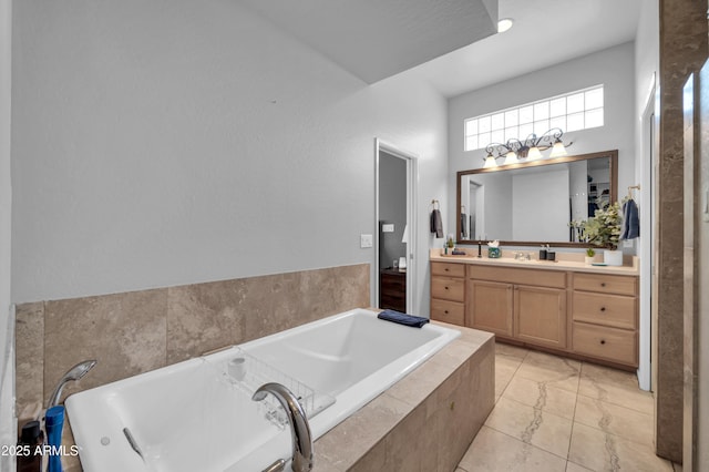 5621 N 13th St, Phoenix, AZ 85014 - bathroom featuring vanity and tiled tub