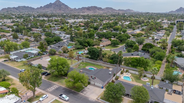 5621 N 13th St, Phoenix, AZ 85014 - aerial view of residential area featuring a mountainous background and a pool area