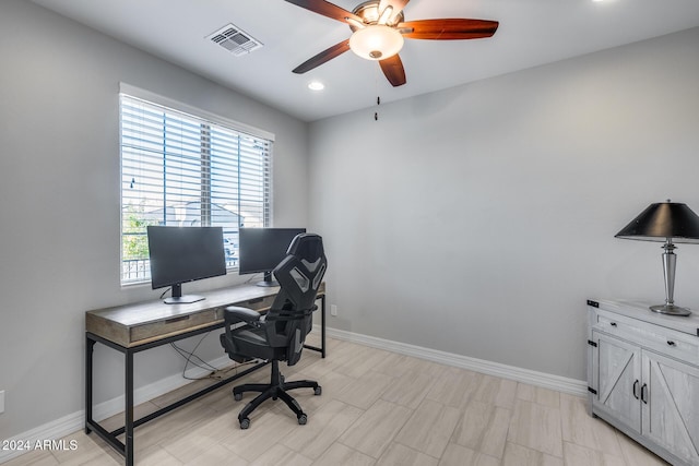 office with ceiling fan