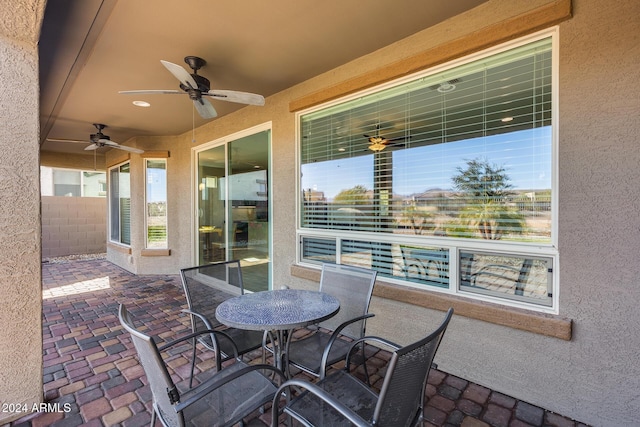 view of patio / terrace with ceiling fan