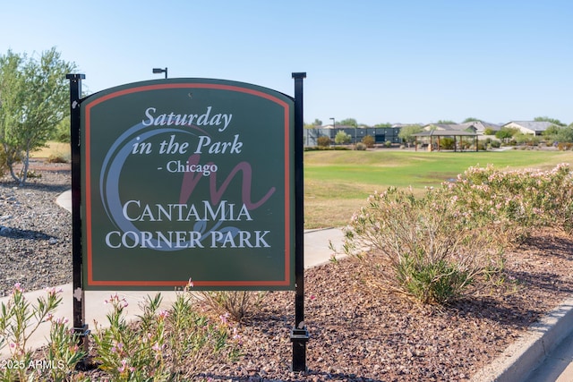 view of community sign