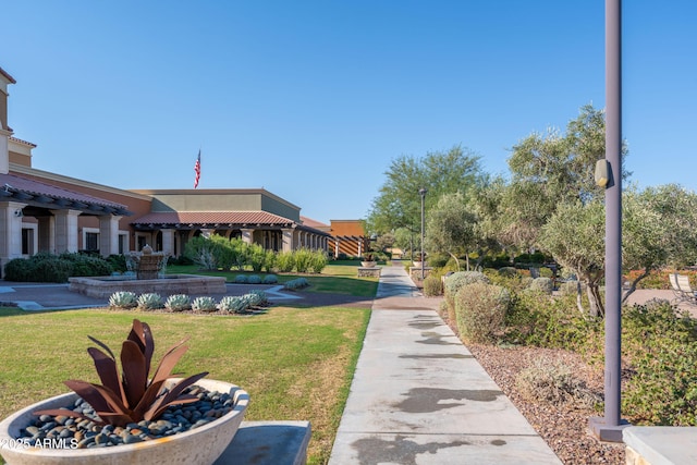 view of community with a yard