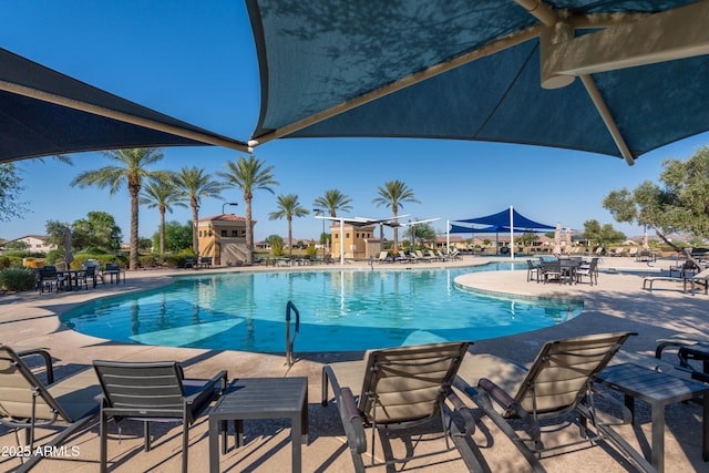 view of pool with a patio area