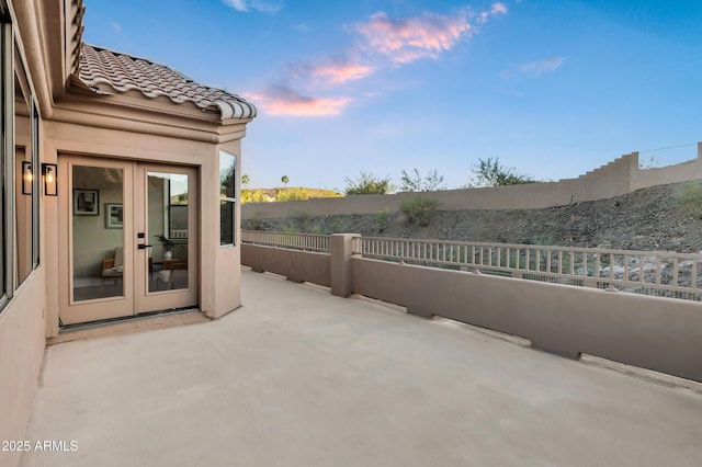 view of patio featuring french doors