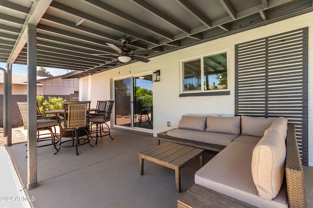 view of patio / terrace featuring an outdoor hangout area