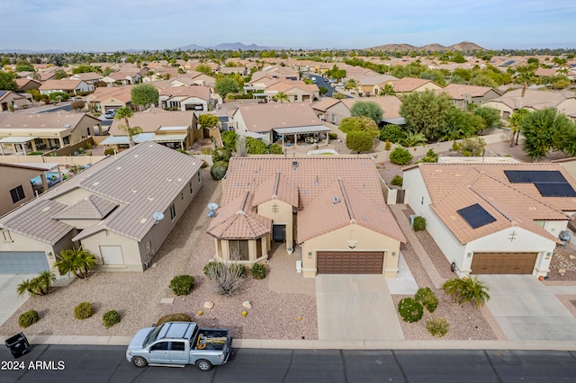 aerial view with a mountain view