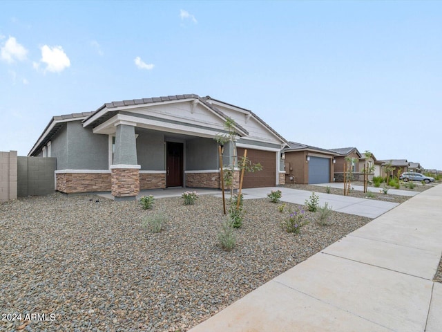 view of front of house with a garage