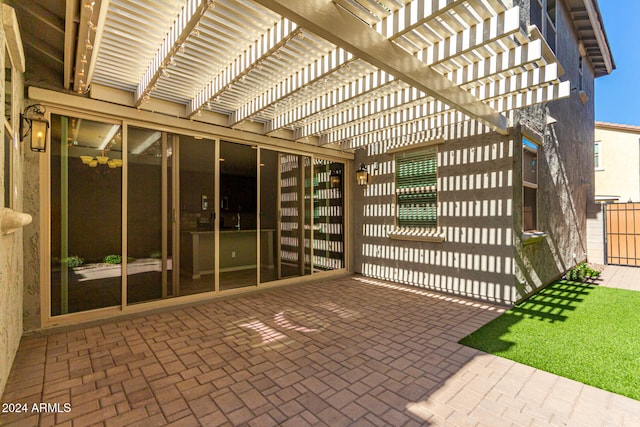 view of patio with a pergola