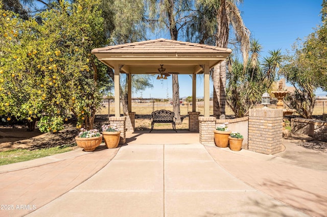 25509 S Lime Dr, Queen Creek, AZ 85142 - view of patio / terrace featuring a gazebo and ceiling fan