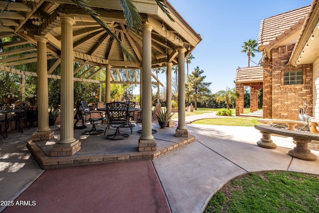 25509 S Lime Dr, Queen Creek, AZ 85142 - view of patio / terrace featuring a gazebo and outdoor dining space