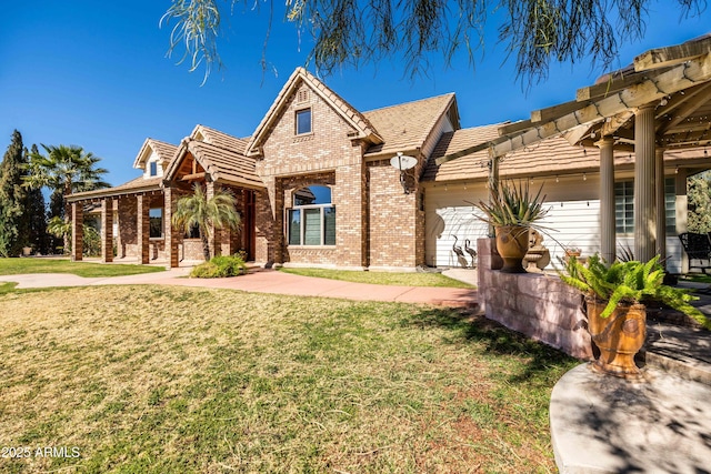 25509 S Lime Dr, Queen Creek, AZ 85142 - view of front of property featuring a front yard and brick siding